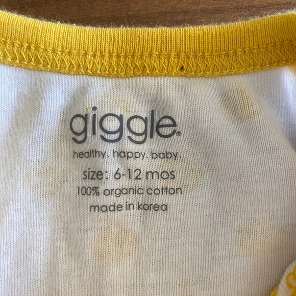 Giggle Organic Yellow Bee Romper 6-12 Months - Picture 3 of 9